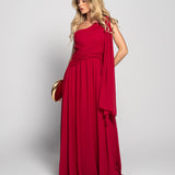 Vestido Glamour One Shoulder Decote Plissado