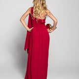 Vestido Glamour One Shoulder Decote Plissado