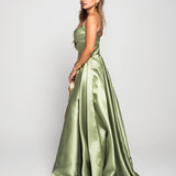 Vestido Longo Glamour Decote Drapeado