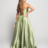 Vestido Longo Glamour Decote Drapeado