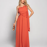 Vestido Glamour One Shoulder Decote Plissado