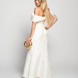 Vestido Glamour Jacquard Laço Volumoso