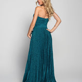 Vestido Glamour Plissado Glitter