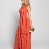 Vestido Glamour One Shoulder Decote Plissado