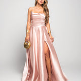 Vestido Longo Glamour Decote Drapeado