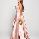 Vestido Longo Glamour Decote Drapeado