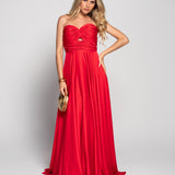 Vestido Glamour Decote Drapeado Tipo Nó