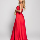 Vestido Glamour Decote Drapeado Tipo Nó