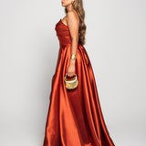 Vestido Longo Glamour Decote Drapeado