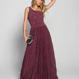 Vestido Glamour Plissado Glitter