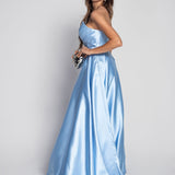 Vestido Longo Glamour Decote Drapeado