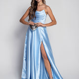 Vestido Longo Glamour Decote Drapeado