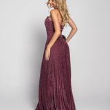 Vestido Glamour Plissado Glitter