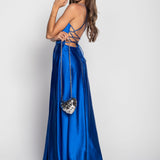 Robe glamour avec fente latérale et liens