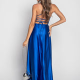 Robe glamour avec fente latérale et liens