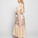 Vestido Ti.Amo Longo Glamour Estampado Histórico
