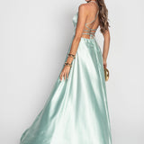 Robe glamour avec fente latérale et liens