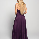 Vestido Longo Glamour Halter Drapeado Recorte No Decote
