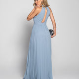 Vestido Halter Glamour Plissado