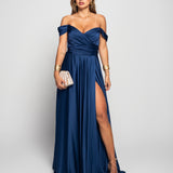 Vestido Longo Glamour Com Múltiplos Drapeados