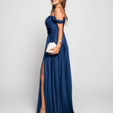 Vestido Longo Glamour Com Múltiplos Drapeados