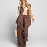 Twinset Ti.Amo 100% Linho Colete C/Zip + Calça
