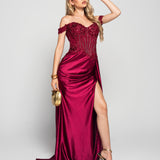 Vestido Longo Glamour Decote Bordado Missangas