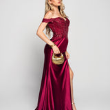 Vestido Longo Glamour Decote Bordado Missangas