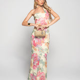 Vestido Estampado Floral Com Lenço Multi Funções