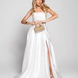Vestido Longo Glamour Decote Drapeado