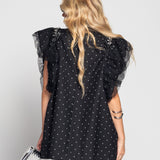 Colete Ti.Amo Polka Dot Mangas Em Rede