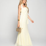 Vestido Longo Off Shoulder Com Fita