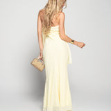 Vestido Longo Off Shoulder Com Fita