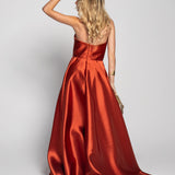 Vestido Longo Glamour Decote Drapeado