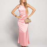 Vestido One Shoulder Aplicações Douradas