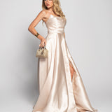 Vestido Longo Glamour Decote Drapeado