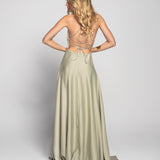 Robe glamour avec fente latérale et liens