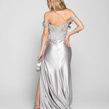 Vestido Longo Glamour Decote Bordado Missangas