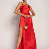 Glamour Dress with Side Slit and Crossover at the Back
