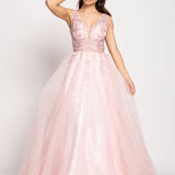 Glamour Dress with Embroidered Flowers and Glitter Dot Effect