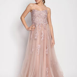 Glamour Tulle Dress with Embroidered Flowers and Sequins