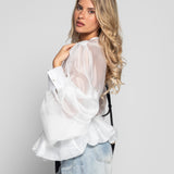 Blusa Ti.Amo Com Ajuste No Decote Mangas Bufantes