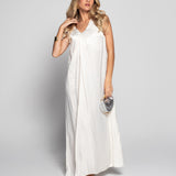 Vestido Ti.Amo De Cetim Decote Em V Com Nó