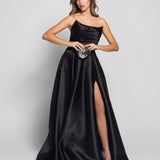Vestido Longo Glamour Decote Drapeado