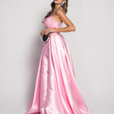 Vestido Longo Glamour Decote Drapeado