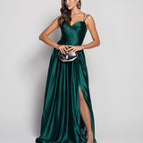 Long Dress with Ruffle Effect and Side Opening