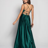 Long Dress with Ruffle Effect and Side Opening