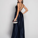 Long Dress with Ruffle Effect and Side Opening