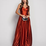 Long Dress with Ruffle Effect and Side Opening