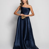 Vestido Longo Glamour Decote Drapeado